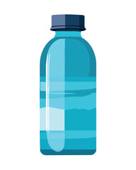 Transparent plastic bottle with purified water inside
