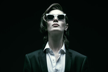 Fototapeta premium man in black