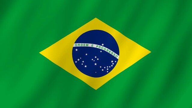 Flag of the Brazil waving animation. looping National Brazil flag animation background 4k