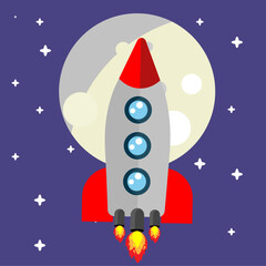 vector rocket background in flat style