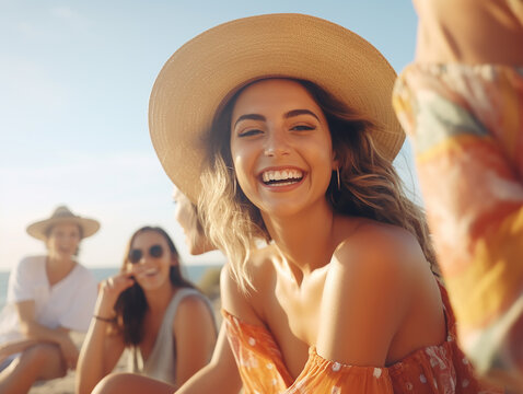 F&ecirc;te d'&eacute;t&eacute; entre amis &agrave; la plage