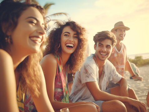 F&ecirc;te d'&eacute;t&eacute; entre amis &agrave; la plage