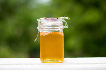honey in glass jar