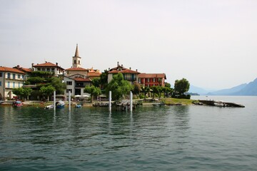 Italy, Maggiore Lake: Foreshortening of Fishermen Island.