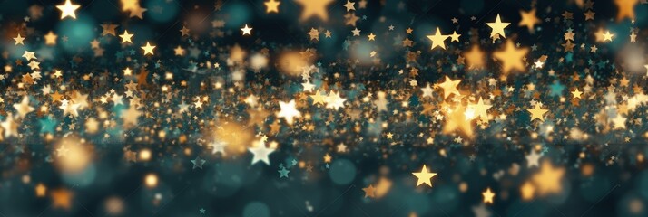 Background full of golden stars, concept of christmas, new year, holidays. Generative AI