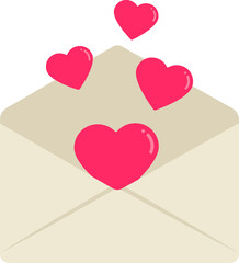 Envelope with heart  illustraion