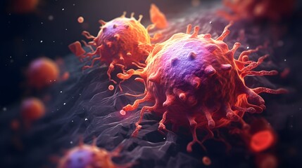 cancer cells 3d. generative ai