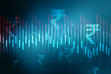 2D illustration Rupee currency sign