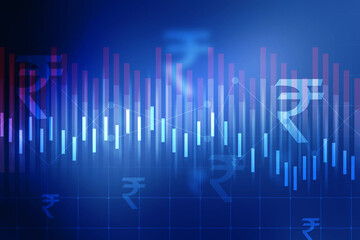 2D illustration Rupee currency sign