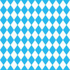 Oktoberfest diamond seamless pattern for wrapping paper, tablecloth. Octoberfest texture with blue rhombuses. Germany traditional wallpaper. Bavarian background. Vector color illustration.