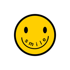 Face Emoticon icon vector logo. Smiley very basic happy face