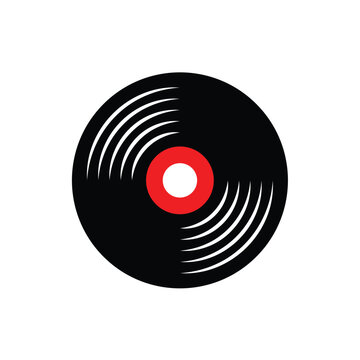 Vinyl record logo icon vector illustration.