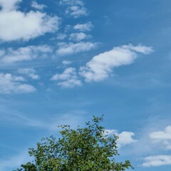 A blue sky with clouds