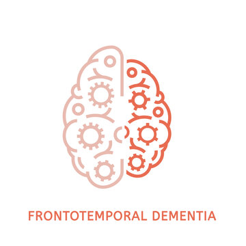 Vector dementia symbol in outline style. Editable illustration