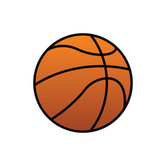 Basketball flat icons. White and black sport icons. Vector basketball balls.