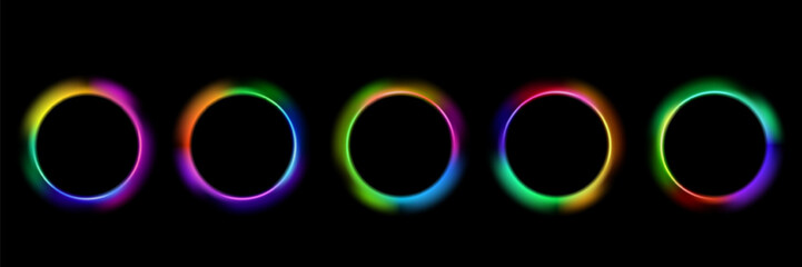 Color gradient circle backgrounds, abstract colors blend mesh with soft neon light, vector shapes. Color blend gradation texture. Logo template