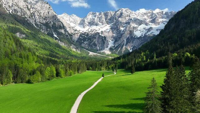 alps, slovenia, kamnik savinja alps, springtime, landscape, adventure, beauty in nature, drone, drone point of view, european alps, footpath, forest, glacier, grintovec, high up, idyllic, kamnik-savin
