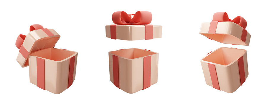 3d realistic open gift box