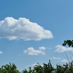A blue sky with clouds