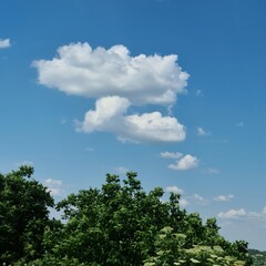 A blue sky with clouds