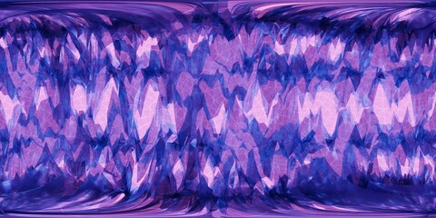 3D Illustration; Computer-generated imagery;  CGI modeling; HDRI; 360º view panoramic; diamond kaleidoscopic iridescent cavern interior