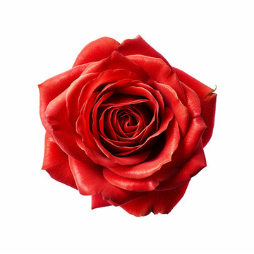 Red Rose isolated on white background, photo realistic illustrated generated with AI