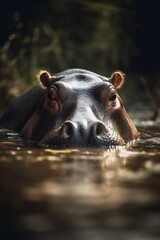 Fototapeta premium Hippopotamus in natural habitat