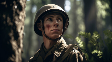Portrait of second world war soldier