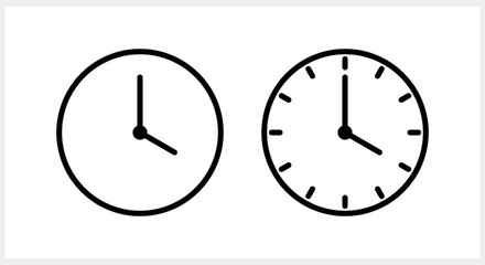 Clock icon isolated Time symbol clipart Vector stock illustration EPS 10