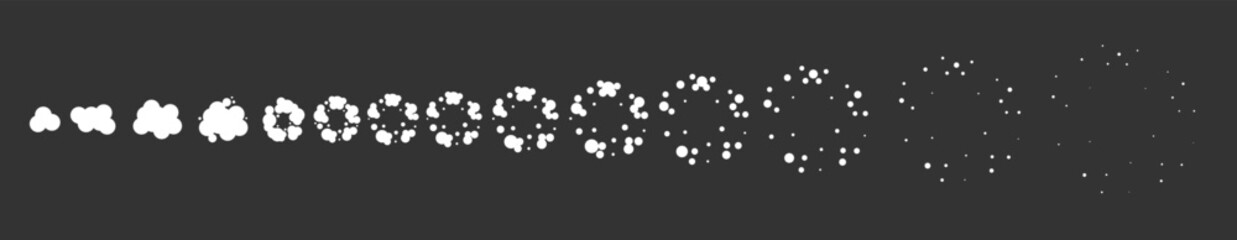 Poof of Smoke or Dust Clearing Animated Sequence. Used for Animated Gif. Magic sequence with expanding smoke. © Jenny Caldwell