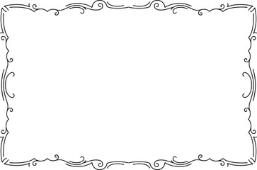 vector frames in black on a white background, hand-drawn