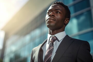Successful african american businessman executive company leader. Generative ai image.