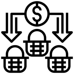 DIVERSIFICATION line icon,linear,outline,graphic,illustration