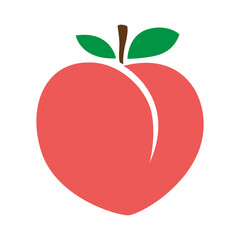 Peach icon,vector illustration flat design style isolated on white background