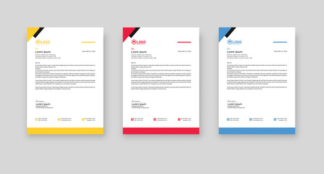 Modern Creative Letterhead Template Design Vector and Company Letterhead Template Design, Business Style Corporate Identity Letter. letterhead templates