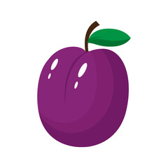 Plum icon fruit isolated on a white background vector