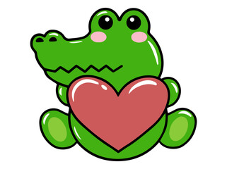 Cute Crocodile Cartoon Animal Illustration