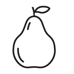 pear outline icon fruit isolated on a white background vector