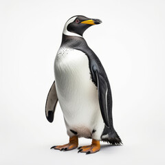penguin portrait on white background.