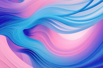 Softness of motion in abstract forms with shades of blue and pink and purple