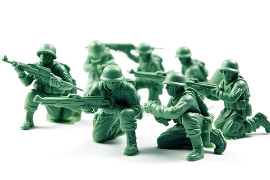 toy soldiers isolated on white background. Generated by AI.