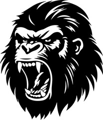 Obraz premium Angry Aggressive Gorilla is Roaring