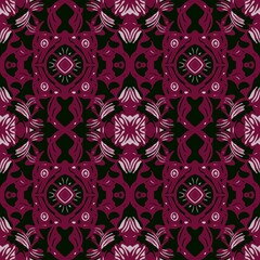 Seamless pattern retro vintage style 90 boho batik pattern tribal ethnic seamless