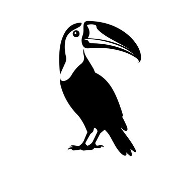 recommend clip art: Vector illustration of a black silhouette toucan
