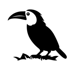 Vector illustration of a black silhouette toucan