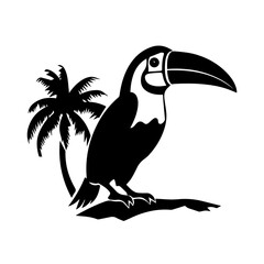 Vector illustration of a black silhouette toucan