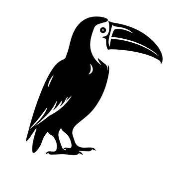 recommend clip art: Vector illustration of a black silhouette toucan