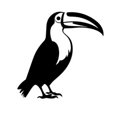 Fototapeta premium Vector illustration of a black silhouette toucan