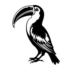 Vector illustration of a black silhouette toucan © DLC Studio