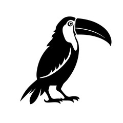 Naklejka premium Vector illustration of a black silhouette toucan